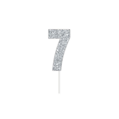 Artwrap Silver Party Cake Toppers - Number 7