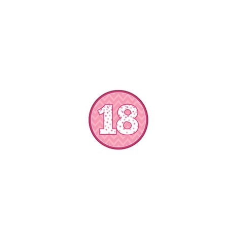 Artwrap Medium Party Badges - 18Th Birthday Pink