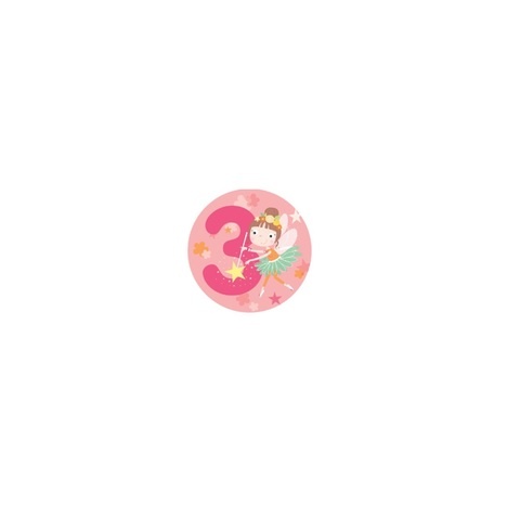 Artwrap Medium Party Badges - 3Rd Birthday Fairy