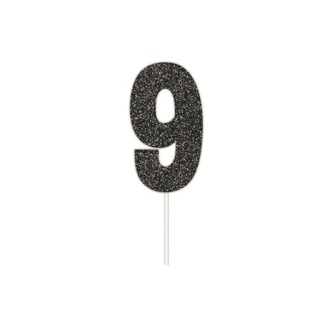 Artwrap Black Party Cake Toppers - Number 9