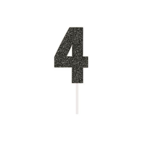 Artwrap Black Party Cake Toppers - Number 4