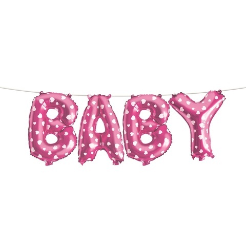 Artwrap Party Foil Balloon Banner - Baby Pink