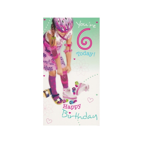 Words n Wishes Birthday Card - 6th Birthday Girl