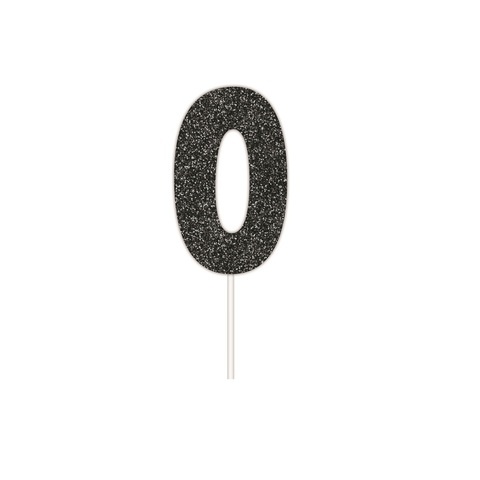 Artwrap Black Party Cake Toppers - Number 0