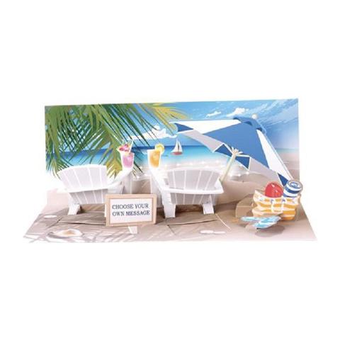 Up With Paper Panoramics Light Up POP-Up Greeting Card - Sparkling Beach