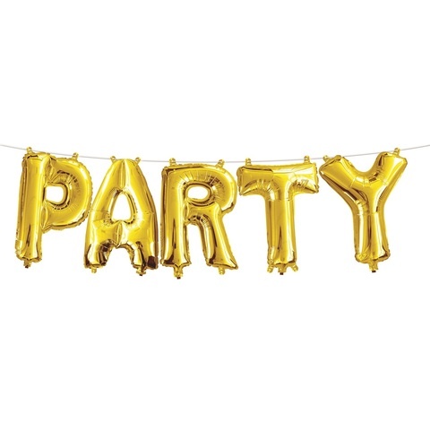Artwrap Party Foil Balloon Banner - Party Gold
