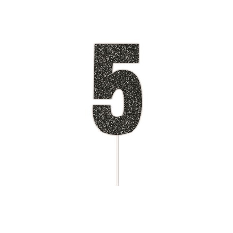 Artwrap Black Party Cake Toppers - Number 5