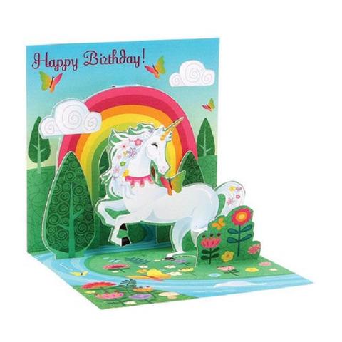 Up With Paper Trinklets Mini POP-Up Gift Card - Unicorn