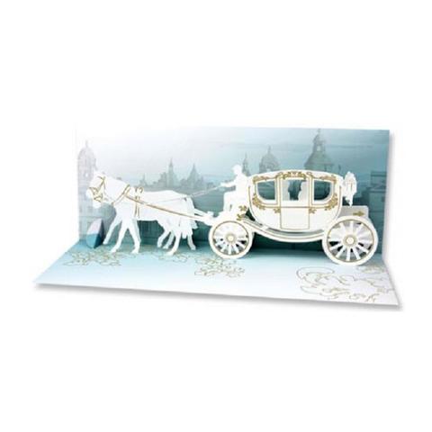 Up With Paper Panoramics POP-Up Greeting Card - Wedding Carriage