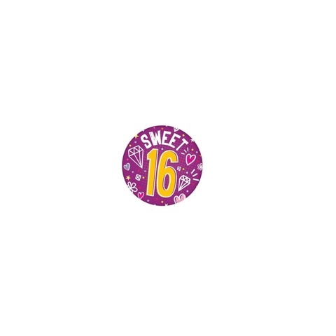 Artwrap Medium Party Badges - 16Th Birthday Sweet 16