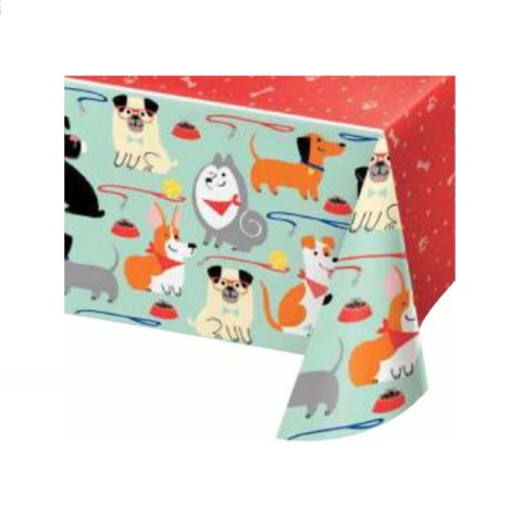 Creative Converting Plastic Tablecover - Dog Party AOP