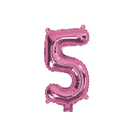 Artwrap 35 Cm Pink Party Foil Balloon - Number 5