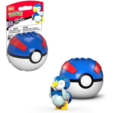 Mattel Mega Construx Pokemon Poke Ball-Piplup