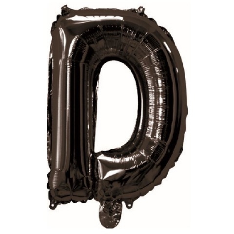 Artwrap 35cm Black Party Foil Balloons - Letter D