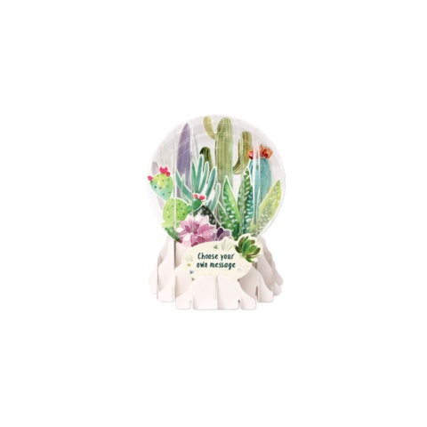 Up With Paper Pop Up Snow Globe Greeting Card - Cacti