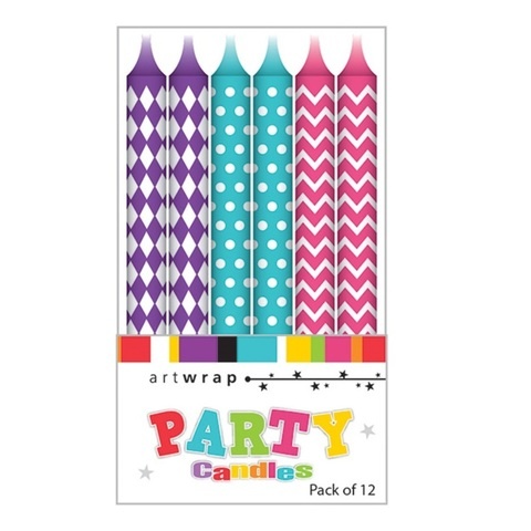 Artwrap Party Candles - Assorted Patterns