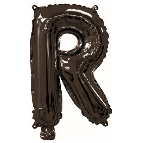 Artwrap 35cm Black Party Foil Balloons - Letter R