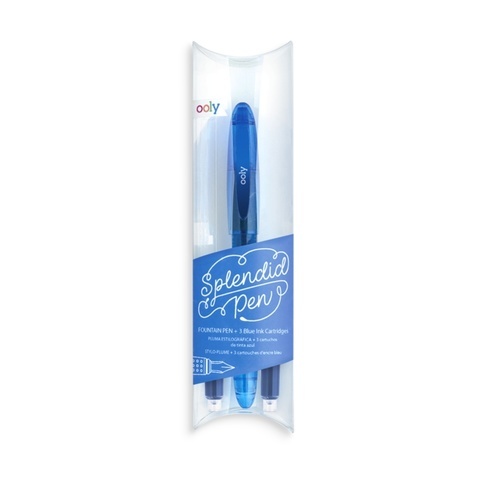 Ooly Splendid Fountain Pen - Blue Set of 1 Pen  3 Ink Refills