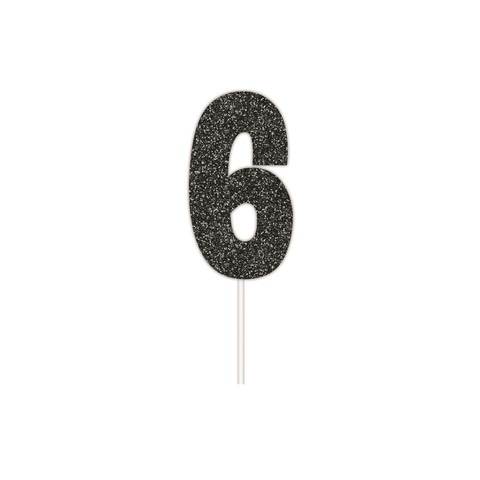 Artwrap Black Party Cake Toppers - Number 6