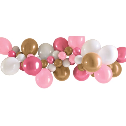 Artwrap Party biodegradeble Balloon Garland - Pink  White Include 4 Gold