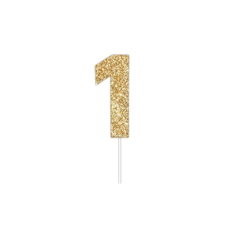 Artwrap Gold Party Cake Toppers - Number 1