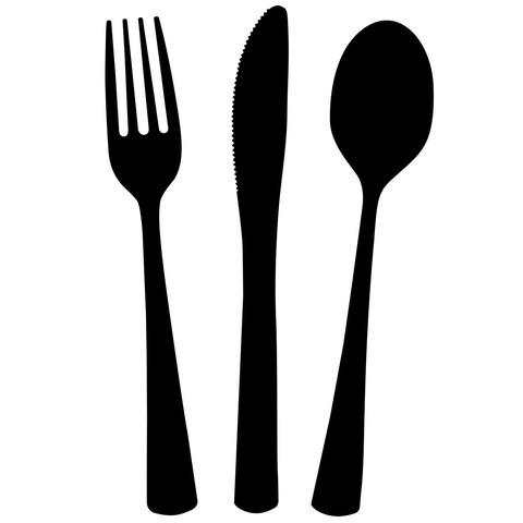 Artwrap  Party Plastic Cutlery - Black