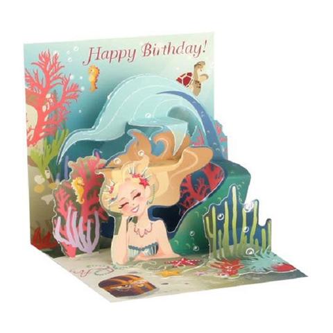 Up With Paper Trinklets Mini POP-Up Gift Card - Mermaid