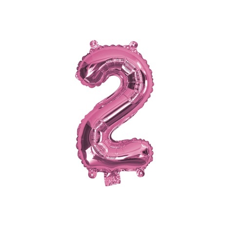 Artwrap 35 Cm Pink Party Foil Balloon - Number 2
