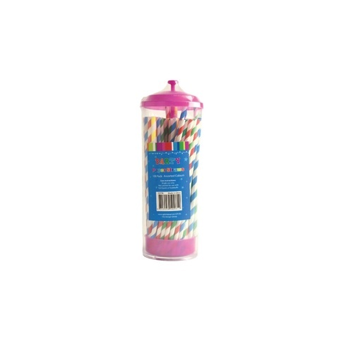 Artwrap Party Straw Dispenser With Straws - Pink