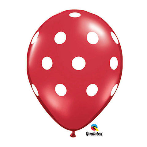 Qualatex 11 Latex Polka Dots - Red