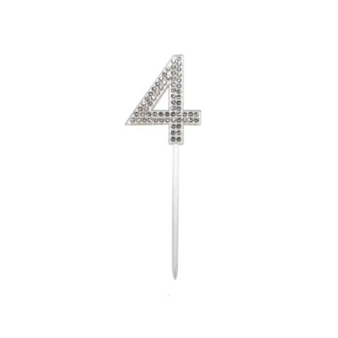 IG Design Group Party Cake Topper - Diamante Number 4
