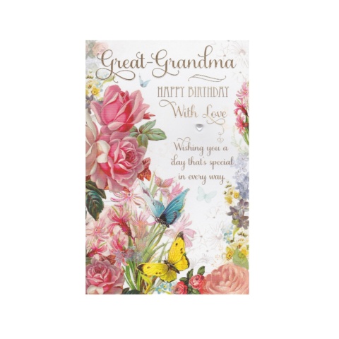 Paper Rose Birthday Card - Great Grandma