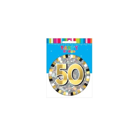 Artwrap Large Party Badges - 50Th Birthday Holographic