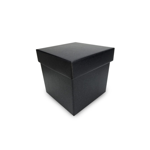 AEIOU Medium Plain Square Storage Box - Texture Black