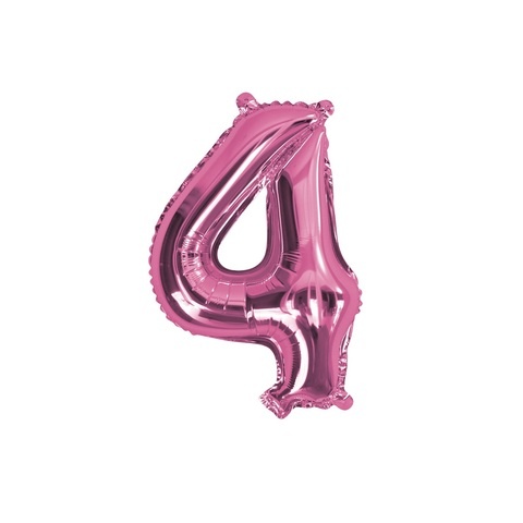 Artwrap 35 Cm Pink Party Foil Balloon - Number 4