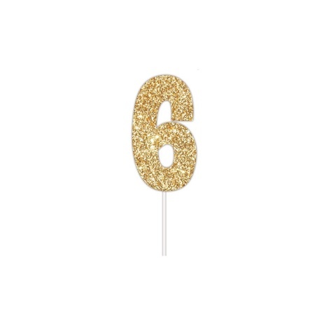 Artwrap Gold Party Cake Toppers - Number 6