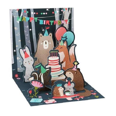 Up With Paper Treasures POP-Up Light Up Greeting Card - Norturnal Birthday