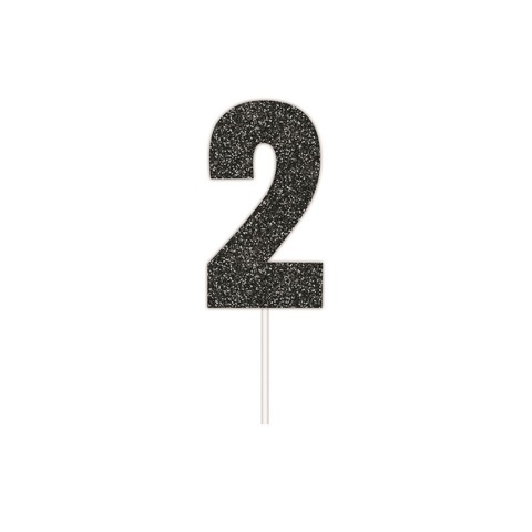 Artwrap Black Party Cake Toppers - Number 2