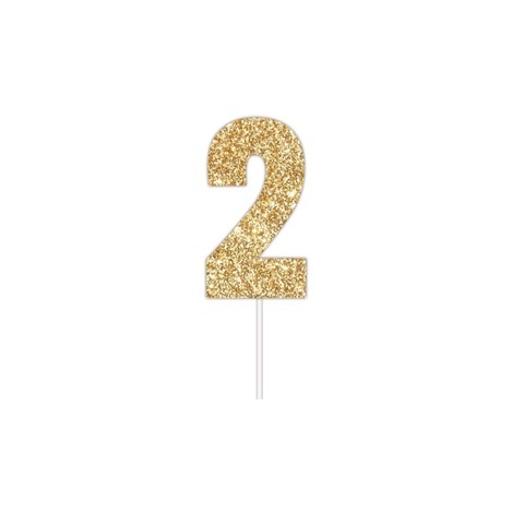 Artwrap Gold Party Cake Toppers - Number 2