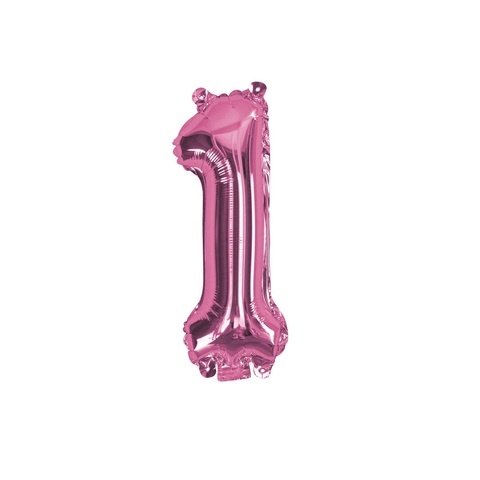 Artwrap 35 Cm Pink Party Foil Balloon - Number 1