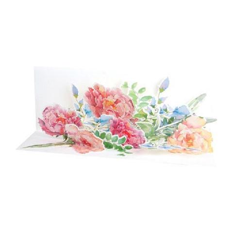 Up With Paper Panoramics POP-Up Greeting Card - Peony Bouquet