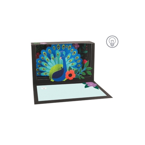 Up With Paper Pop Up Greeting Card - Peacock