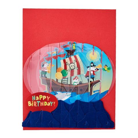 Up With Paper POP-Up Snow Globe Greeting Card - Pirates