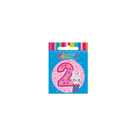 Artwrap Medium Party Badges - 2Nd Birthday Rabbit