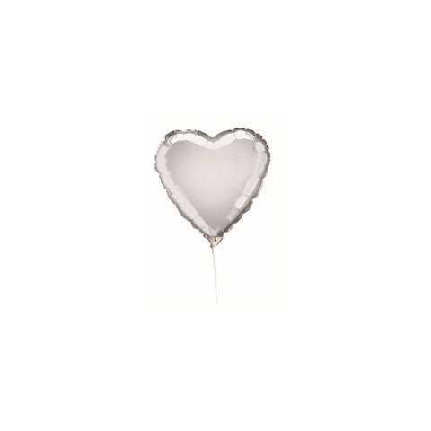 Artwrap 9 Party Foil Balloon - Silver Heart