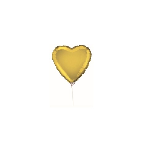Artwrap 9 Party Foil Balloon - Gold Heart