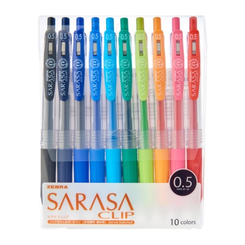 Zebra Sarasa Clip Gel Ink Pen 05 10 colour
