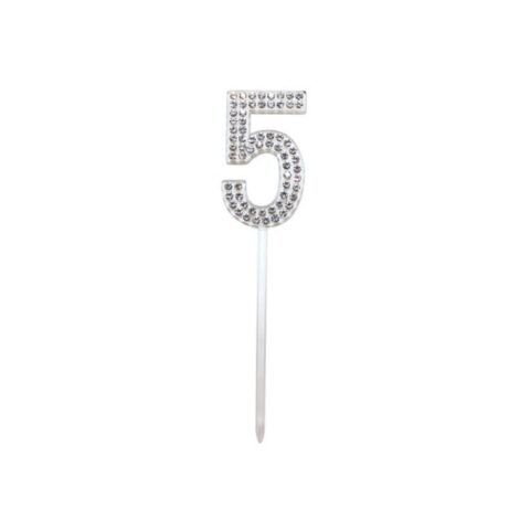 IG Design Group Party Cake Topper - Diamante Number 5