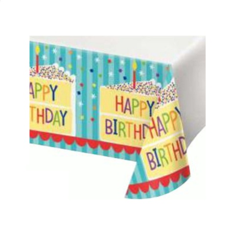 Creative Converting Plastic Tablecover - Cake Birthday