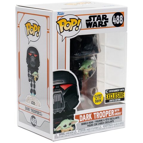 Funko POP Star Wars 488 Dark Trooper with Grogu GITD